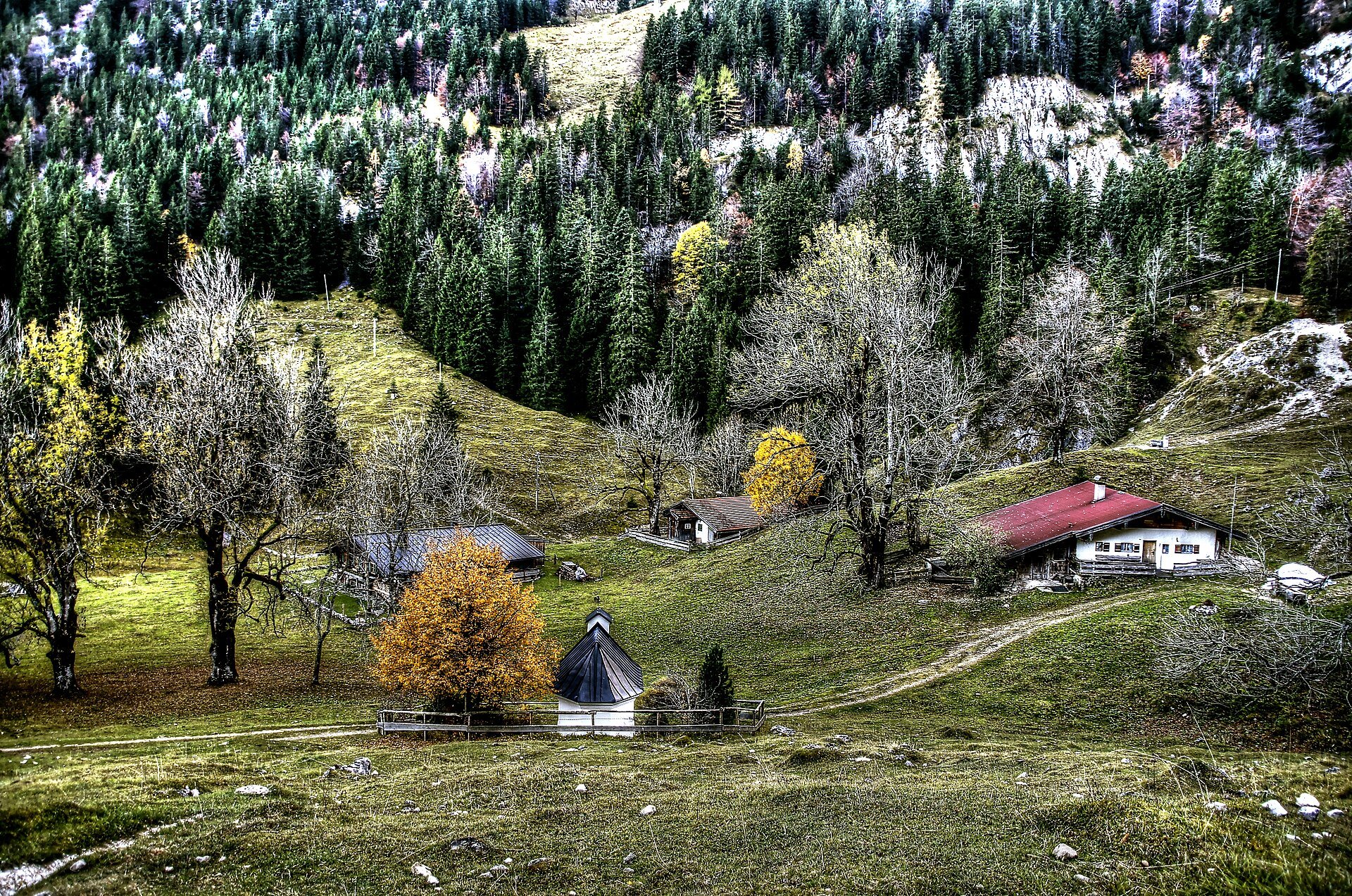 Mitteralm am Wendelstein mit Blick ins Tal